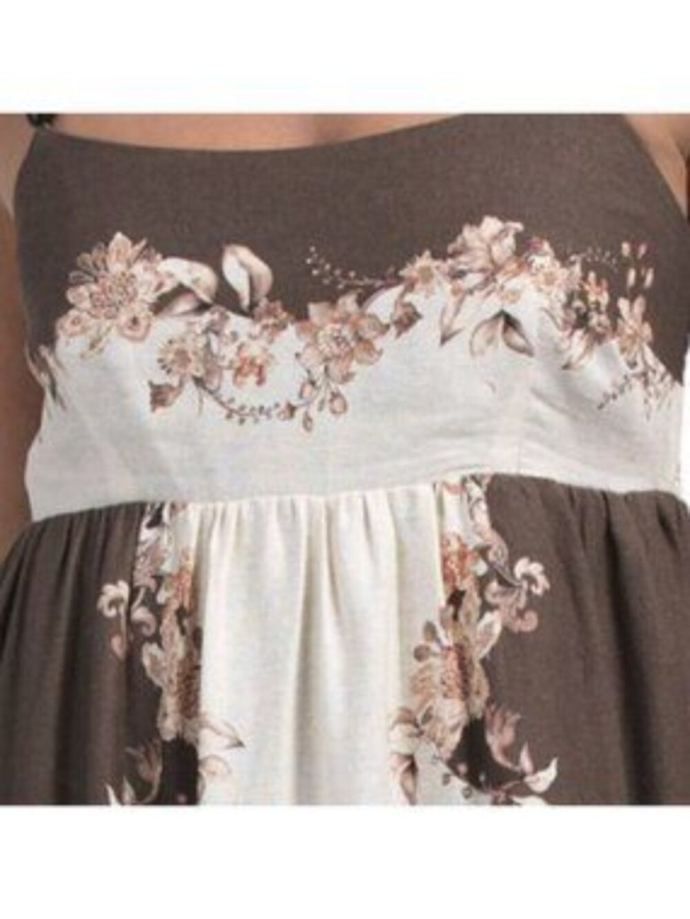 HOUSE OF HARLOW 1960 Linen Blend Sleeveless Square Neck Fully Lined Dress - Picture 4 of 5